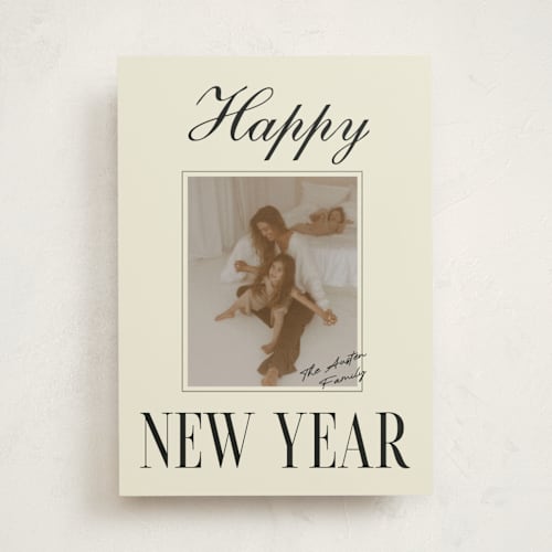 This is a coal holiday photo cards with standard by Helena Vitto called a classic christmas printing on recycled smooth signature in standard