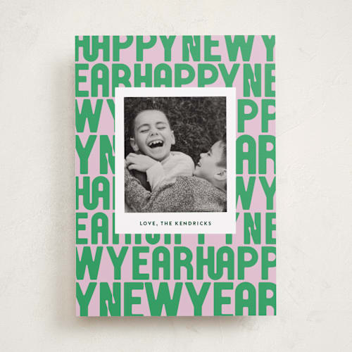 This is a candy holiday photo cards with standard by Up Up Creative called letters printing on recycled smooth signature in standard