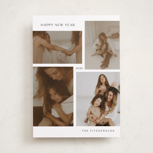 This is a snow holiday photo cards with standard by Lisa Assenmacher called between the lines printing on recycled smooth signature in standard