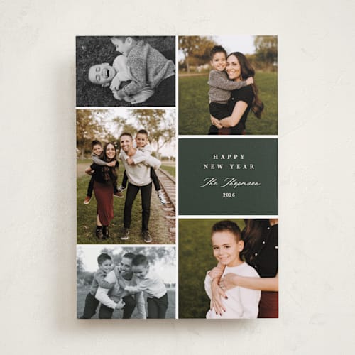 This is a cypress holiday photo cards with standard by Kate Ahn called currier printing on recycled smooth signature in standard