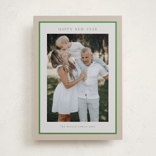 This is a crepe holiday photo cards with standard by Nicole Walsh called simple frame printing on recycled smooth signature in standard