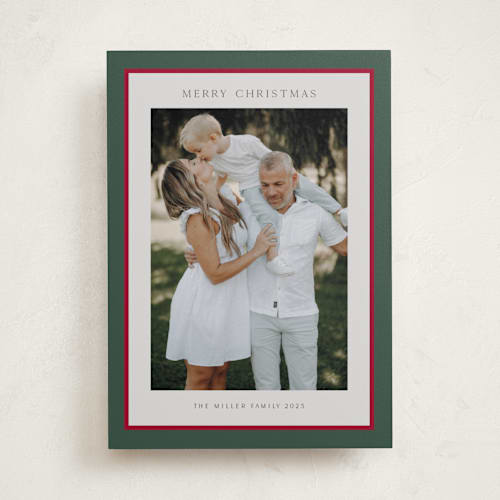 This is a evergreen holiday photo cards with standard by Nicole Walsh called simple frame printing on recycled smooth signature in standard