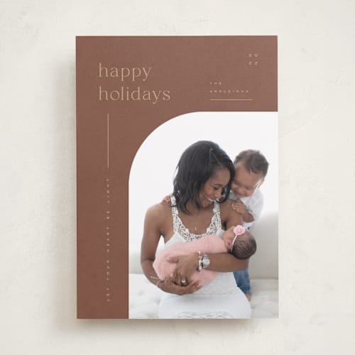 This is a cinnamon holiday photo cards with standard by Kristie Kern called light heartedly printing on recycled smooth signature in standard
