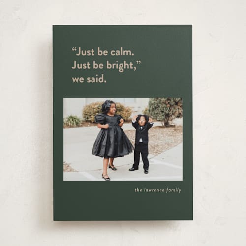 This is a pine holiday photo cards with standard by Christie Garcia called the real story printing on recycled smooth signature in standard