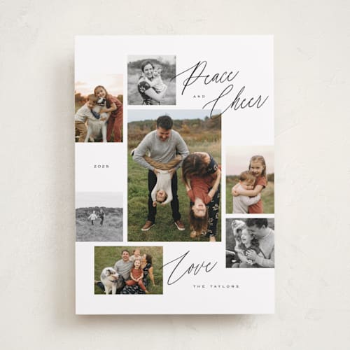 This is a penguin holiday photo cards with standard by Michelle Taylor called scattered gallery printing on recycled smooth signature in standard