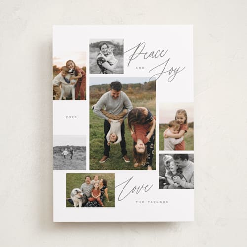 This is a stone holiday photo cards with standard by Michelle Taylor called scattered gallery printing on recycled smooth signature in standard