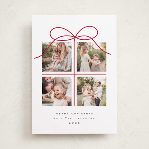This is a snow holiday photo cards with standard by Jenny Millington called christmas gift printing on recycled smooth signature in standard