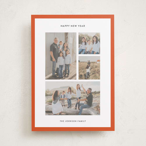 This is a berry holiday photo cards with standard by Wendy Chung called classic collage printing on recycled smooth signature in standard