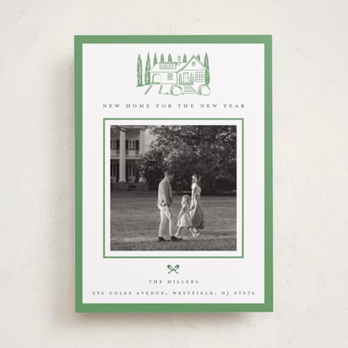 This is a fir holiday photo cards with standard by Teju Reval called festive home printing on recycled smooth signature in standard