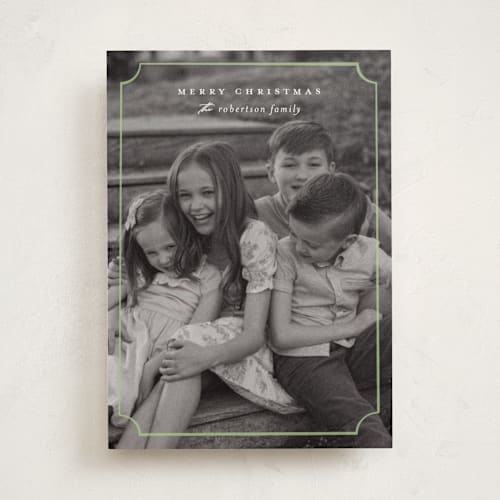 This is a lime holiday photo cards with standard by Ellen Schlegelmilch called sweetly framed printing on recycled smooth signature in standard