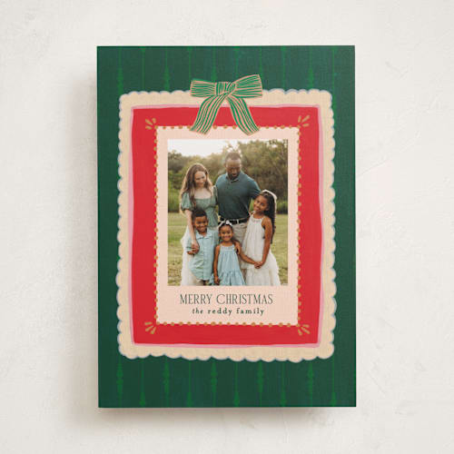 This is a evergreen holiday photo cards with standard by Julie Murray called painted frames printing on recycled smooth signature in standard