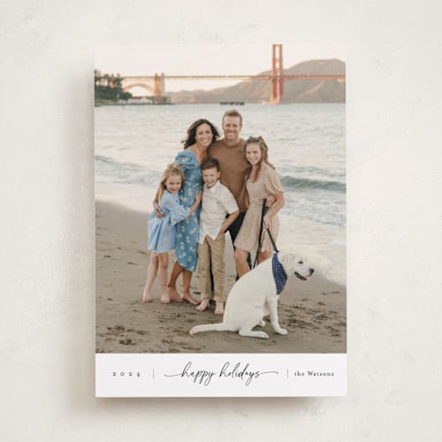 This is a winter holiday photo cards with standard by Christy Hy Lee called together printing on recycled smooth signature in standard