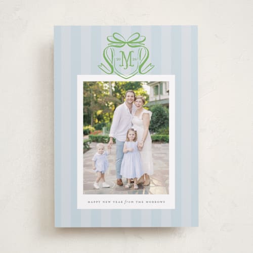 This is a frost holiday photo cards with standard by Pink House Press called southern charm printing on recycled smooth signature in standard