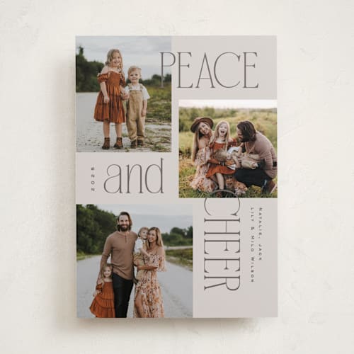 This is a chai holiday photo cards with standard by Owl and Toad called modern collage printing on recycled smooth signature in standard
