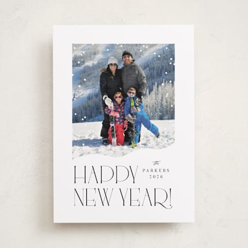 This is a ink holiday photo cards with standard by Olivia Raufman called snow what fun printing on recycled smooth signature in standard