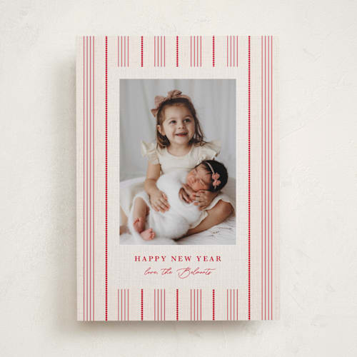 This is a berry holiday photo cards with standard by Kanika Mathur called classic weave printing on recycled smooth signature in standard