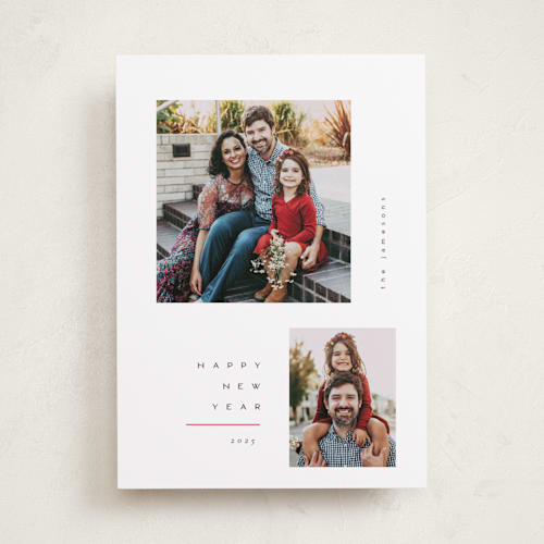 This is a holly berry holiday photo cards with standard by Orasie called minimalist celebration printing on recycled smooth signature in standard