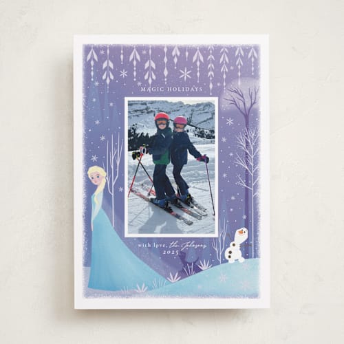 This is a twilight holiday photo cards with standard by Sabrin Deirani called frozen magic holidays printing on recycled smooth signature in standard