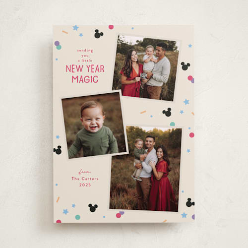 This is a sugar cookie holiday photo cards with standard by Kacey Kendrick Wagner called disney magic confetti printing on recycled smooth signature in standard