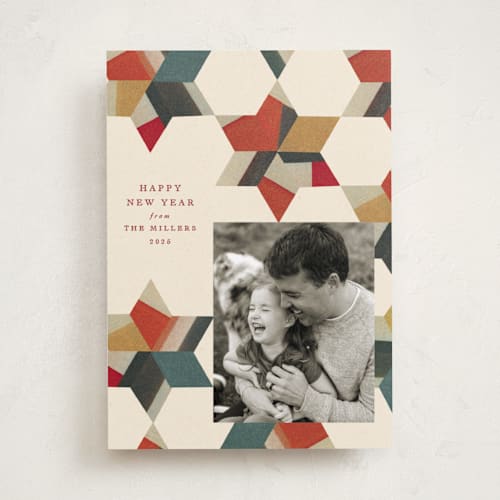 This is a cinnamon holiday photo cards with standard by Sumak Studio called paper craft printing on recycled smooth signature in standard