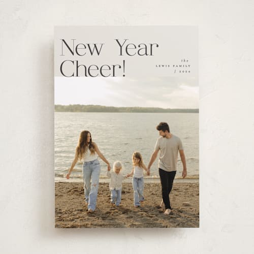 This is a ivory holiday photo cards with standard by Carolyn Nicks called the editor printing on recycled smooth signature in standard