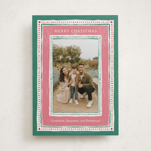 This is a candy holiday photo cards with standard by Kercia Jane called painted jubilance printing on recycled smooth signature in standard