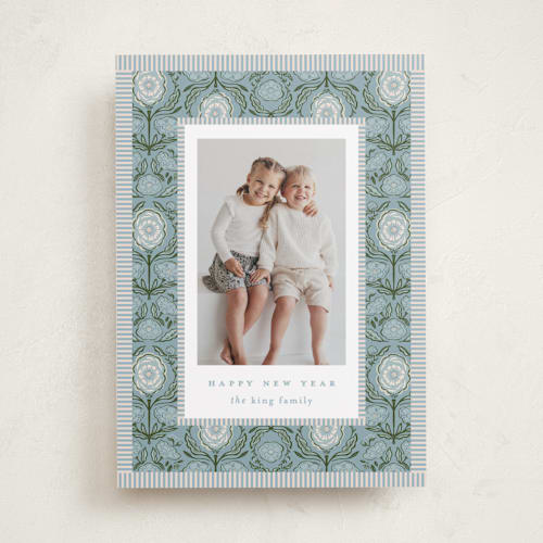 This is a juniper holiday photo cards with standard by Julie Murray called cottage floral printing on recycled smooth signature in standard