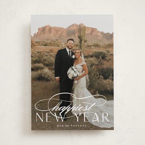This is a marshmallow holiday photo cards with standard by Carolyn Nicks called sophisticate printing on recycled smooth signature in standard