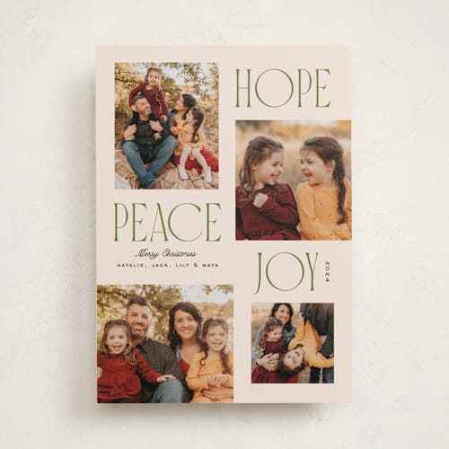 This is a pine holiday photo cards with standard by Owl and Toad called scrapbook printing on recycled smooth signature in standard