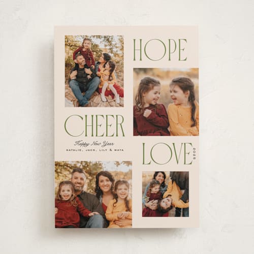 This is a pine holiday photo cards with standard by Owl and Toad called scrapbook printing on recycled smooth signature in standard