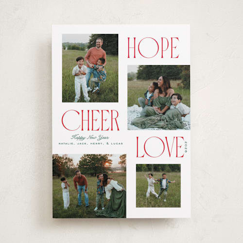 This is a cardinal holiday photo cards with standard by Owl and Toad called scrapbook printing on recycled smooth signature in standard