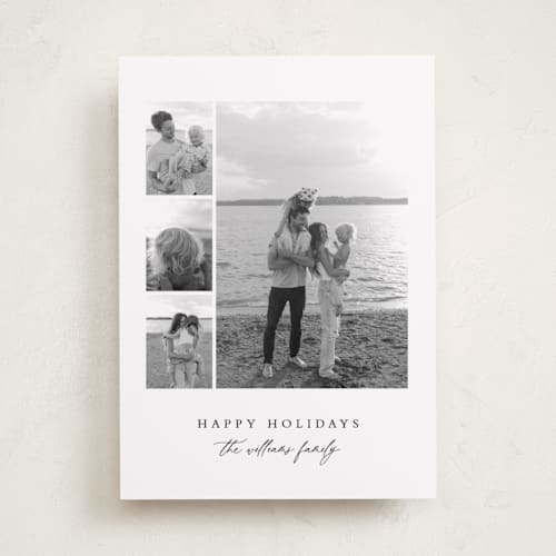 This is a chalk holiday photo cards with standard by Angela Thompson called modern layout printing on recycled smooth signature in standard