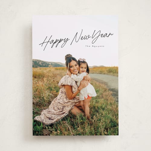 This is a coal holiday photo cards with standard by Design Lotus called holiday minimalist printing on recycled smooth signature in standard