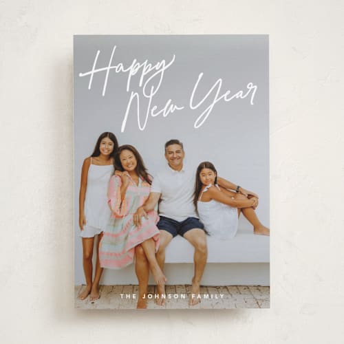 This is a snow holiday photo cards with standard by Robert and Stella called caroling printing on recycled smooth signature in standard