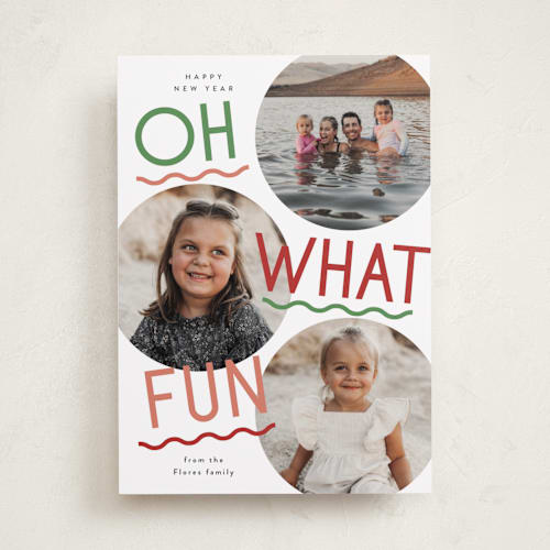 This is a candy cane holiday photo cards with standard by Everett Paper Goods called fun redux printing on recycled smooth signature in standard