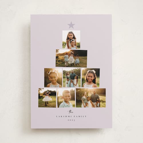 This is a jam holiday photo cards with standard by Adelyn T. called starry tree printing on recycled smooth signature in standard
