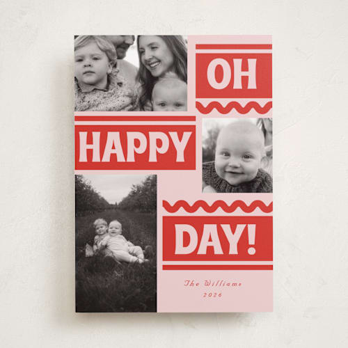 This is a winter rose holiday photo cards with standard by Baumbirdy called ski slope printing on recycled smooth signature in standard