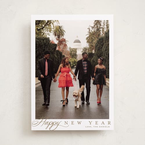 This is a honey holiday photo cards with standard by Carolyn MacLaren called footnote printing on recycled smooth signature in standard