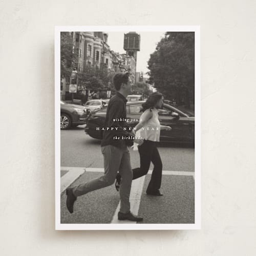 This is a snow holiday photo cards with standard by Ellen Schlegelmilch called refined printing on recycled smooth signature in standard