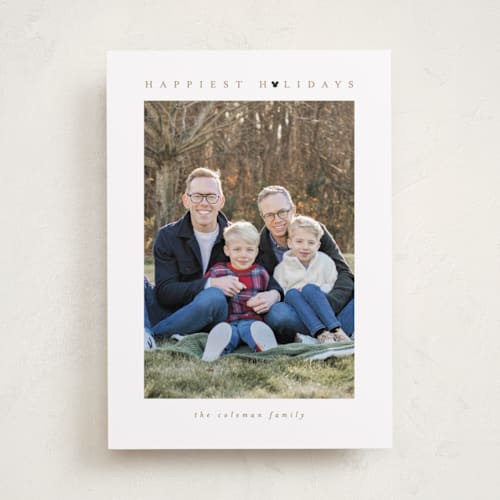 This is a snow holiday photo cards with standard by Angela Garrick called disney mickey mouse minimalist mickey printing on recycled smooth signature in standard