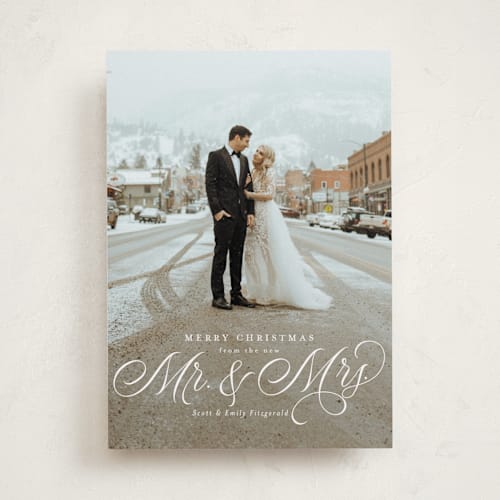 This is a snow holiday photo cards with standard by Jackie Crawford called bliss printing on recycled smooth signature in standard