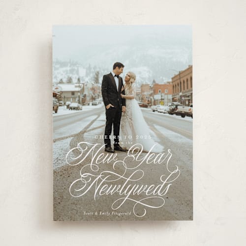 This is a snow holiday photo cards with standard by Jackie Crawford called bliss printing on recycled smooth signature in standard