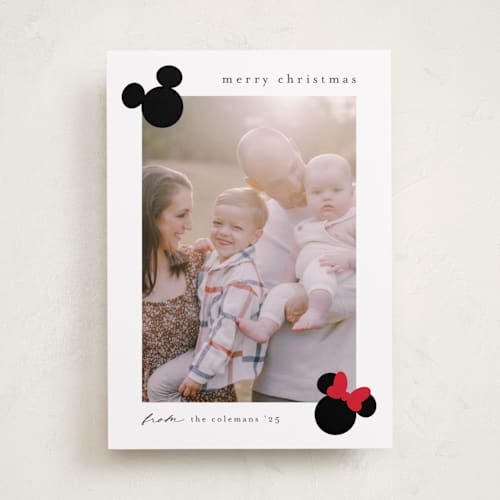 This is a cotton holiday photo cards with standard by Stacey Meacham called iconic printing on recycled smooth signature in standard