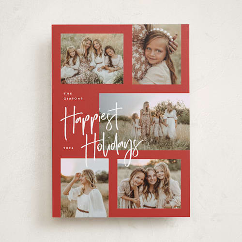 This is a cherry holiday photo cards with standard by Michelle Taylor called our favorites printing on recycled smooth signature in standard
