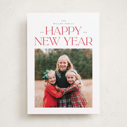 This is a candy cane holiday photo cards with standard by Jennifer Postorino called happy days printing on recycled smooth signature in standard