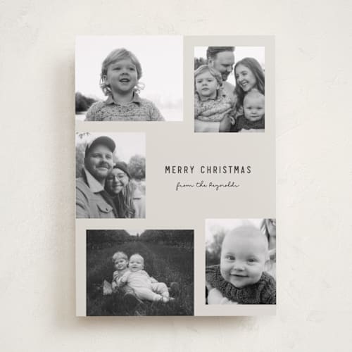 This is a fog holiday photo cards with standard by Brianne Larsen called modern collage printing on recycled smooth signature in standard