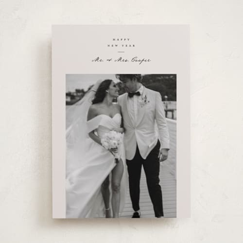 This is a eggnog holiday photo cards with standard by Ashley Iwafuchi called merry season printing on recycled smooth signature in standard