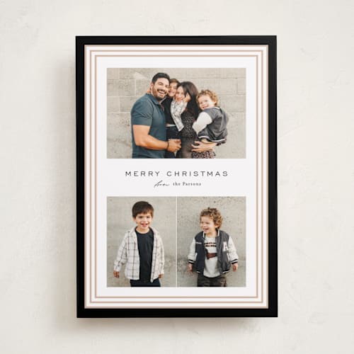 This is a midnight holiday photo cards with standard by Kate Ahn called timeless stripe printing on recycled smooth signature in standard