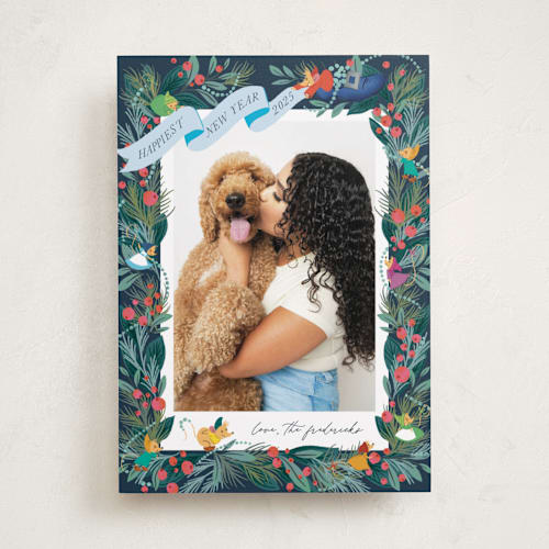 This is a fairy godmother holiday photo cards with standard by Jackie Crawford called disney's cinderella garland printing on recycled smooth signature in standard