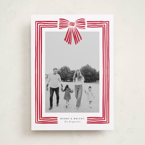This is a snow holiday photo cards with standard by Iveta Angelova called ribbon framed printing on recycled smooth signature in standard